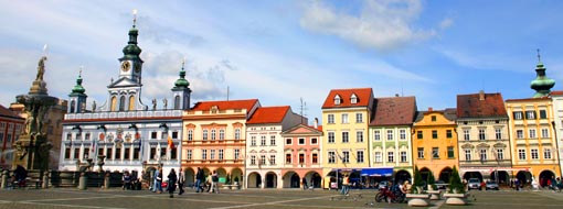 Ceske Budejovice főtere.