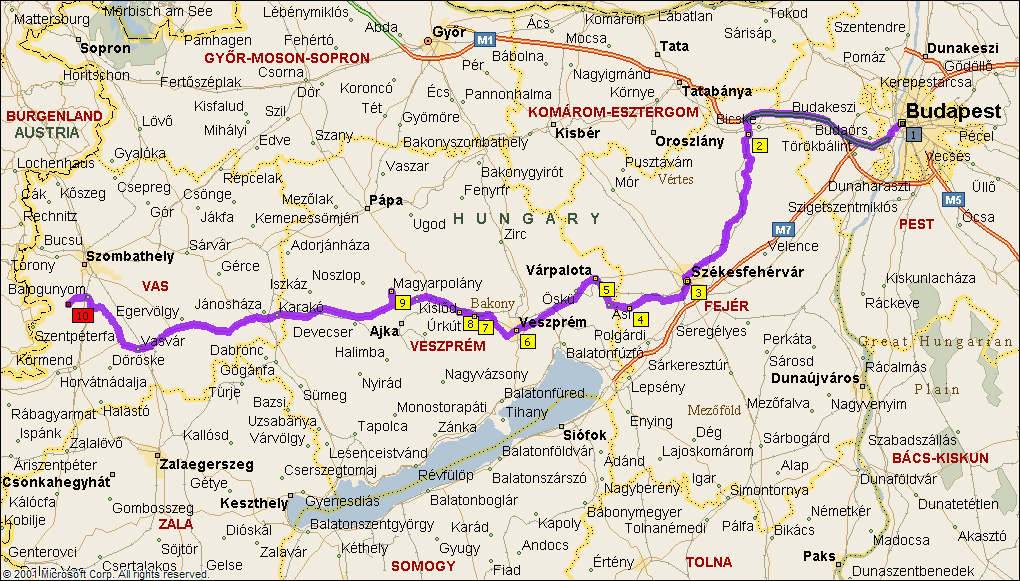 várpalota térkép A 8 as út mentén | motorostura.hu várpalota térkép