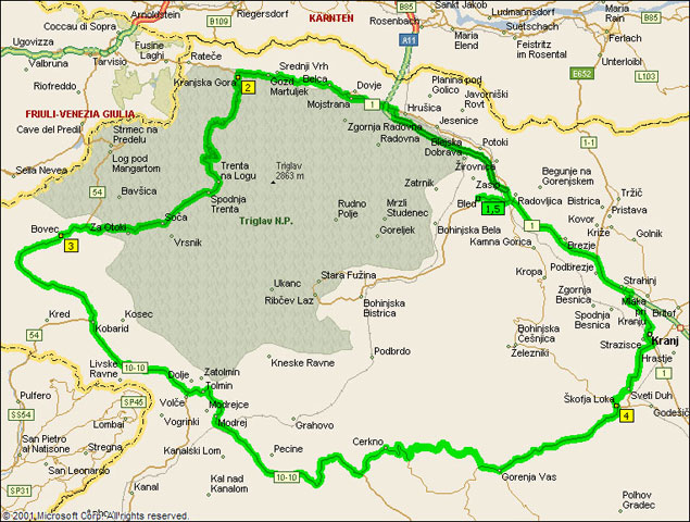 szlovénia látnivalók térkép Triglav útvonalterv | motorostura.hu szlovénia látnivalók térkép