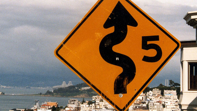 San Francisco, a Lombard street a világ legkanyargósabb utcája